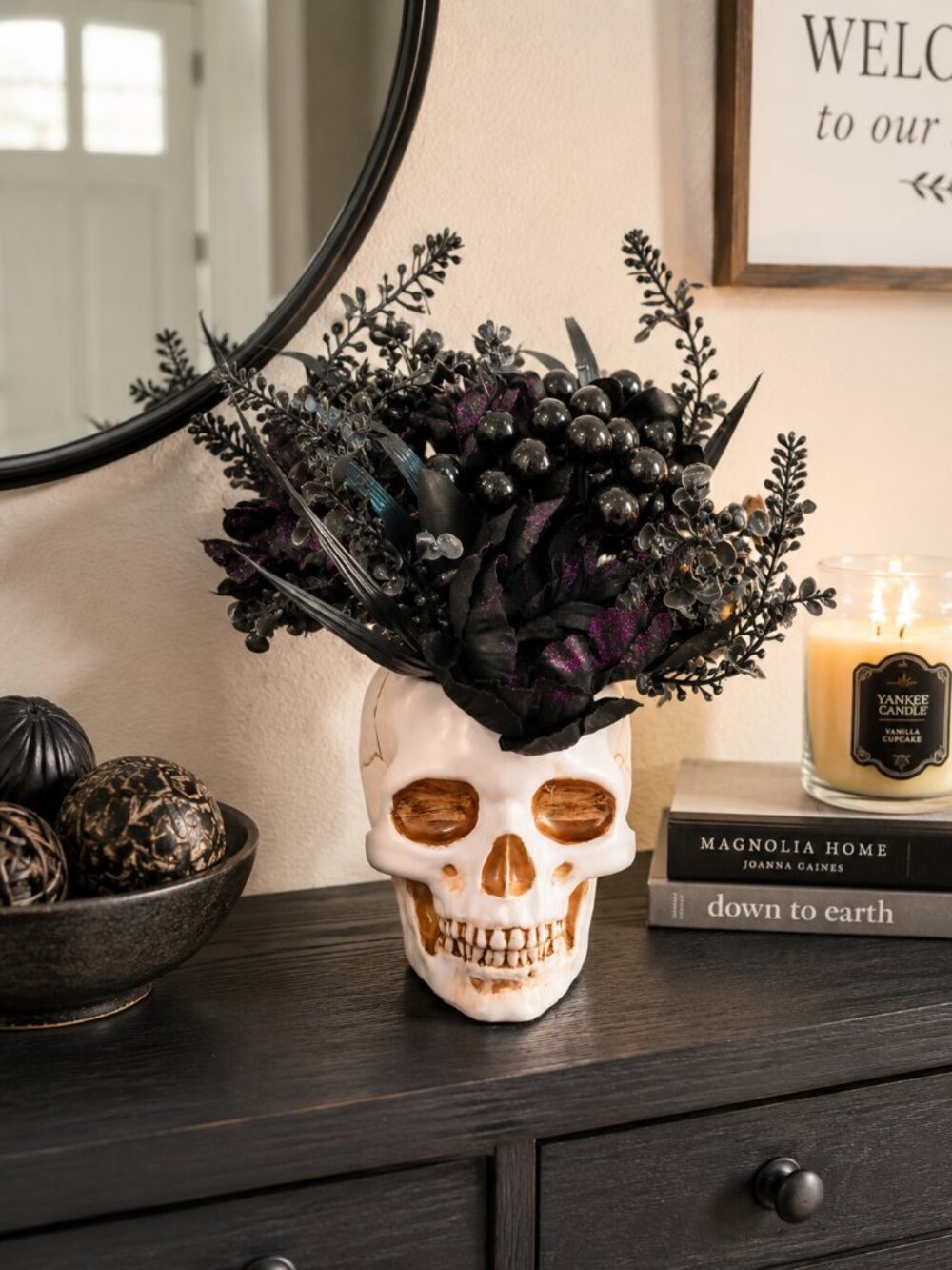 Hyde & EEK! Boutique Faux Creepy Plant Skull Pot Halloween Decor Target 10"